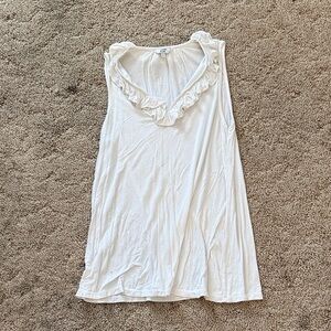 Crown & Ivy White Ruffle Tank Top